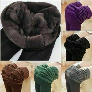 High waist fleece leggings, women thermal leggings